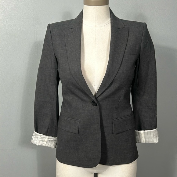 Theory Gabe Wool Blazer Gray Single Button size 0 - Picture 8 of 16